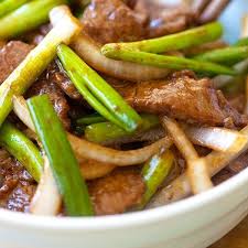 Pan Fried Beef with Ginger & Onions