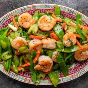 Pan Fried Shrimp & Pea Pods